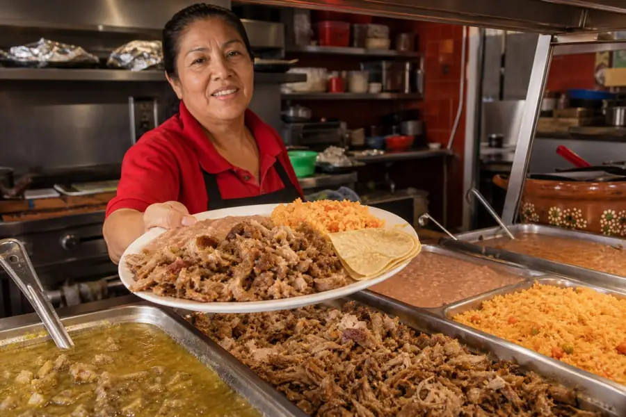 Prepared Mexican food from La Aguila Market Kitchen