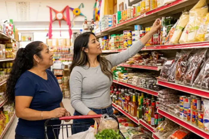 Imported Mexican groceries and pantry products at La Aguila Market