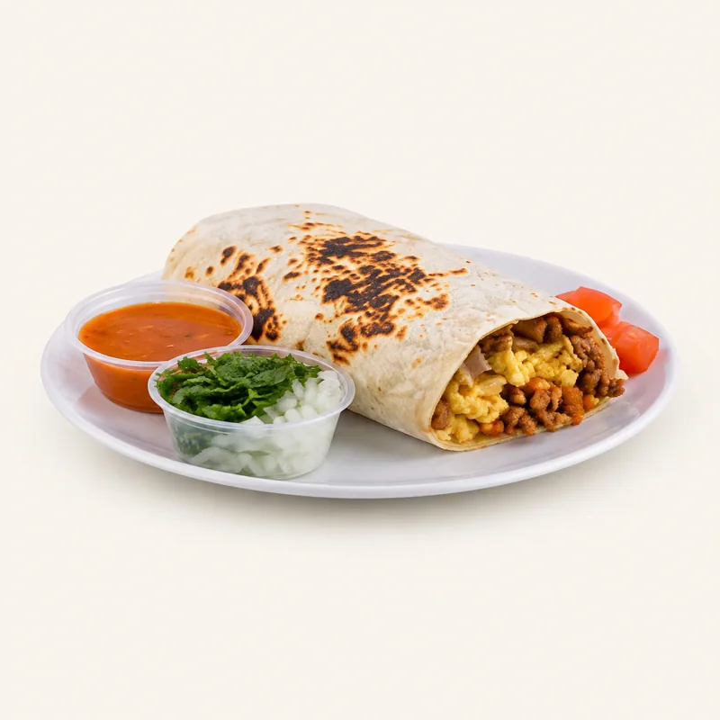 Breakfast burrito — Burrito de desayuno at La Aguila Market