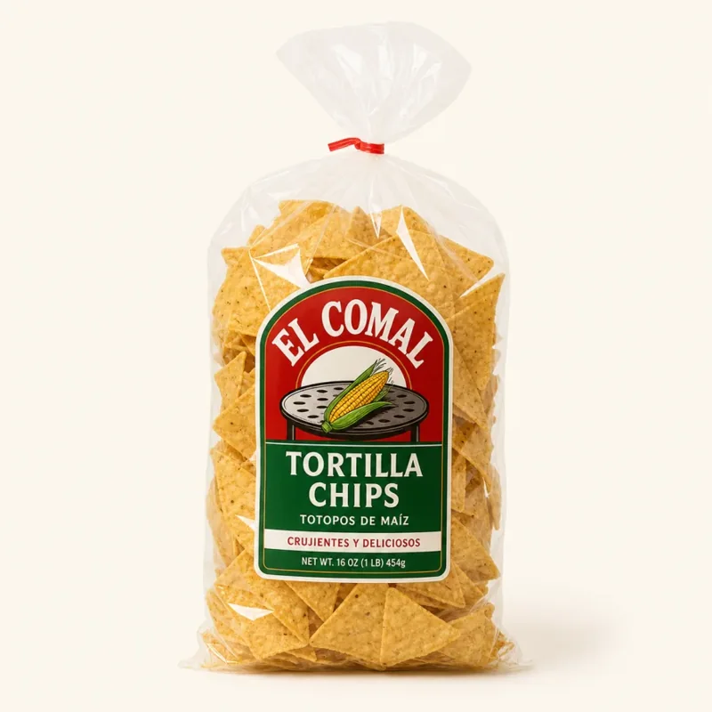 El Comal corn chips — Totopos El Comal at La Aguila Market