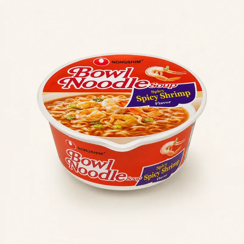 Nongshim bowl noodles — Sopa en tazón Nongshim at La Aguila Market