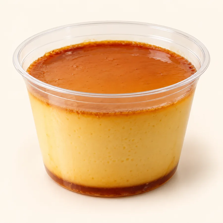 Flan in a cup — Flan en vaso at La Aguila Market