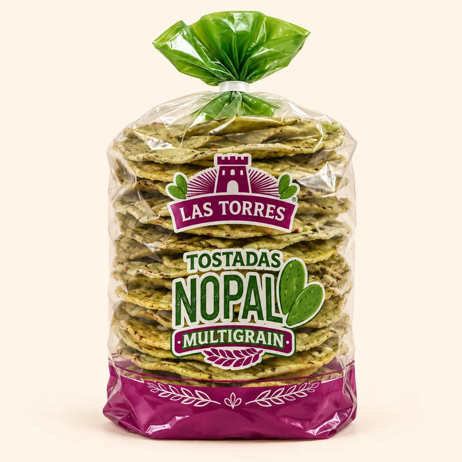 Las Torres nopal multigrain tostadas — Tostadas de nopal multigrano Las Torres at La Aguila Market